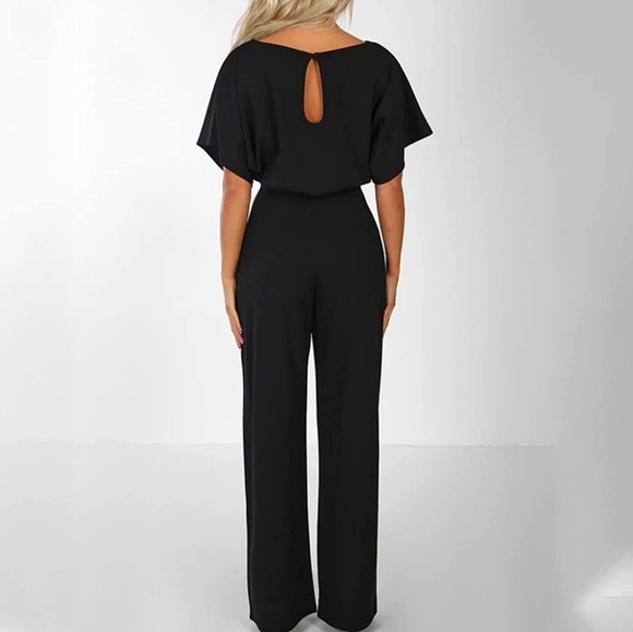 NWT ZZSRJ Fashion Summer Black Jumpsuit Women's Elegant Long Plus Size Black - Picture 2 of 6